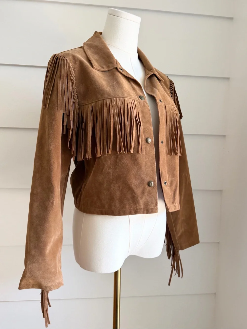 Kids Rylee + Cru Fringe Jacket in Rust 12-14y - Picture 2 of 10